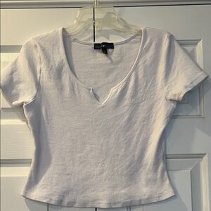 Derek Heart Women's short-sleeve top white size L